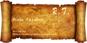 Ruda Talabor névjegykártya